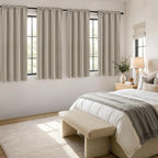 MIULEE 4 Panels Set Cobblestone Blackout Curtains 63 Inch Length Bedroom | - Image 4