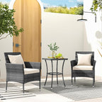 Tangkula 3-Piece Patio Furniture Set, PE Wicker Conversation Bistro Set w/A - Image 3
