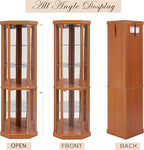 Corner Curio Cabinet, Light Bulb Inclued, Wine Bar China Cabinet - Image 9