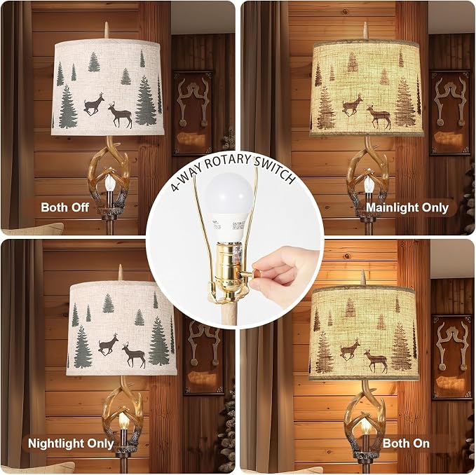 Scenekoy Rustic Farmhouse Antlers Floor Lamp - Image 4