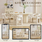 Hyfirm Upholstered Barrel Dining Chair, Linen Fabric Modern Accent Vanity Chair - Image 6