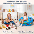 Lukeight Stuffed Animals Storage Bean Bag Chair Cover - Image 6