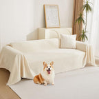 MYSKY HOME Loveseat Cover Beige Couch Cover Sectional Couch Covers by MYSKYHOME