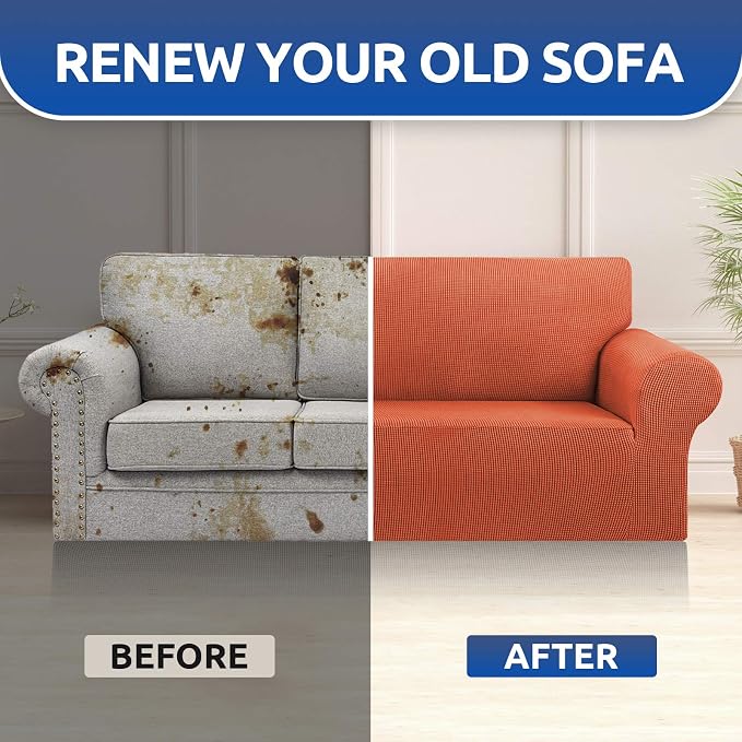 Stretch Oversized Couch Covers for Sofa Slipcover, Pureed Pumpkin | 1-Piece - Image 8