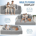 Futon Sofa Bed with Pillow, 3-in-1 Sleeper Sofa Bed with Removable Cover - Image 4