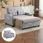 VINGLI Light Grey Futon Sofa Bed Convertible Loveseat Sleeper Couch, Faux by VINGLI