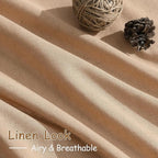 Camel Linen Curtains for Living Room 94 Inches Long Back Tab and Rod Pocket - Image 4