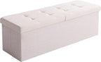 Shoe Storage Ottoman Foldable Seat Footrest Tufted Bench End of Bed Storage - Image 8