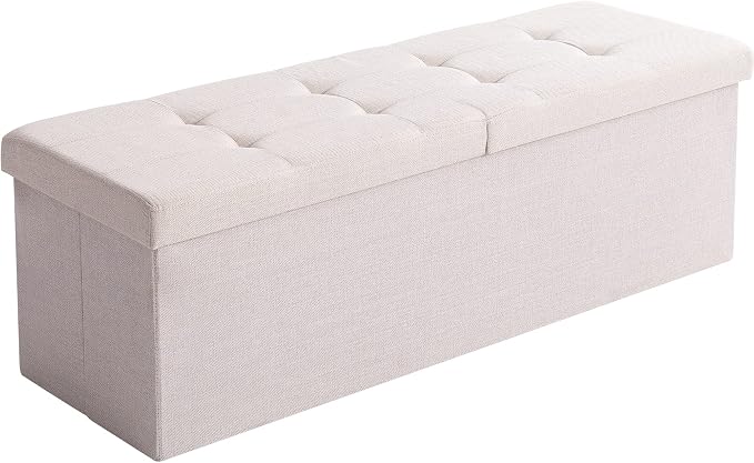 Shoe Storage Ottoman Foldable Seat Footrest Tufted Bench End of Bed Storage - Image 8