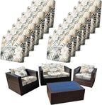 CALBODE 14Pcs Stretch Patio Cushion Cover, Tropical Floral & Leaf Pattern | by CALBODE