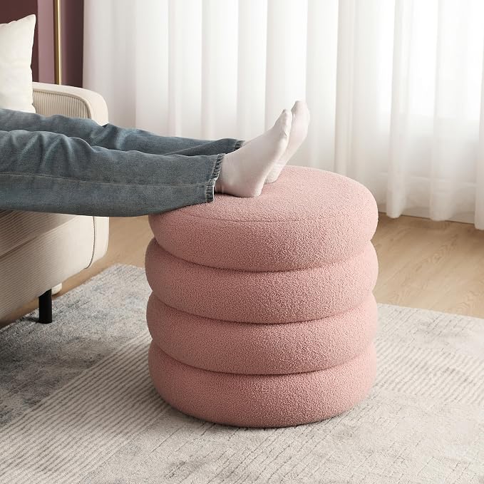 Flouki Round Ottoman Set of 2, Ottomans - Image 4