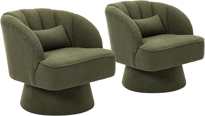 Garvee Ultra-Plush Swivel Accent Chair, 360° Barrel Lounge Chair - Image 7