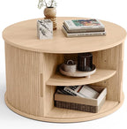 LINSY HOME Round Coffee Table, 31.5" Drum Coffee Table by LINSYHOME