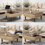 31.5" Lift Top Coffee Table for Living Room, Square Farmhouse Coffee Table - Image 5