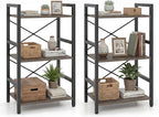 Tangkula 3-Tier Industrial Bookshelf, 16.5" Width Wooden Open Bookcase by TANGKULA