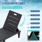 Greesum Outdoor Chaise Lounge Chair Set of 4, Waterproof 5-Position Adjustable - Image 4