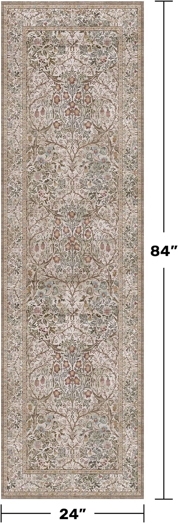 Non Slip 2x7 Moss Green Hallway Runner - Image 2
