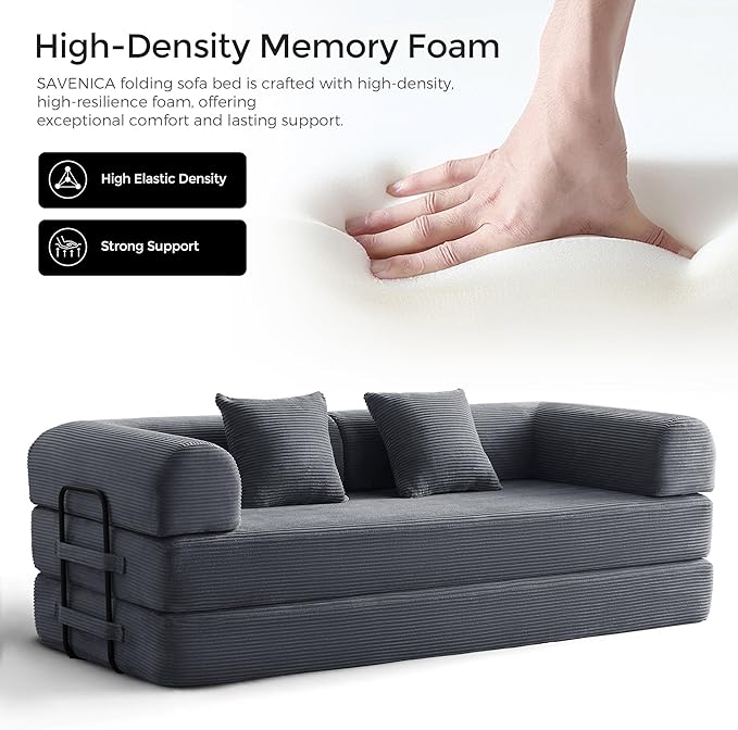 79" Convertible Sofa Bed with Fixed-Shape Frame & Removable Armrests, Modular - Image 7