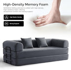 79" Convertible Sofa Bed with Fixed-Shape Frame & Removable Armrests, Modular - Image 7