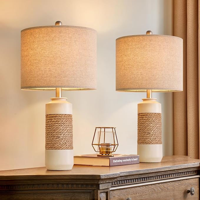 OYEARS 23.75" Bedside Table Lamps Set of 2 - Image 4