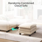 LINSY HOME 90" Modular Cloud Love Seat Sofa, Corduroy Soft Sectional Couch - Image 6