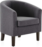 BELLEZE Living Room Chair, Linen Round Accent Barrel Chair, Club Tub Sofa Chair - Image 7