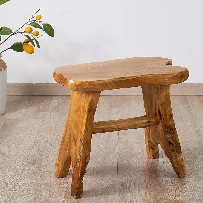 Natural Shape Solid Wood Stump Stool 20"x13"x18" Cedar Root End Table Rustic by Warmaxx-warmhomesweetdream