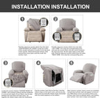 Genina Recliner Chair Covers, Stretch Reclining Chair Cover, Recliner Sofa - Image 6