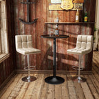 Homall Bar Stools Modern PU Leather Adjustable Swivel Barstools, Armless - Image 7