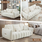 Antetek 78" Modern Sofa Couch, Comfy Deep Seat Teddy Cloud Sofa, Upholstered - Image 7