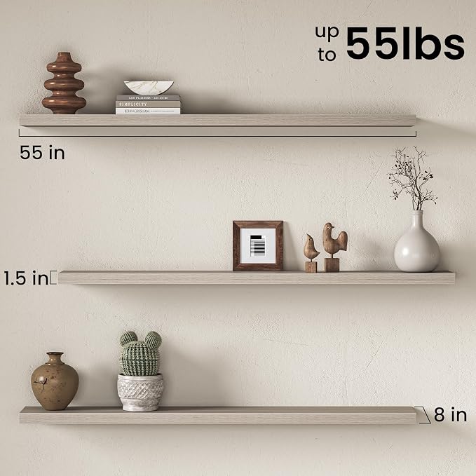 Fun Memories 55Inch Long Floating Shelves, 8 Inch Deep Shelves - Image 3