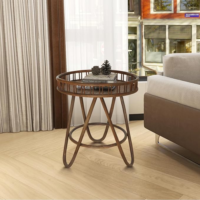 FINECASA Rattan Side Table by FINECASA
