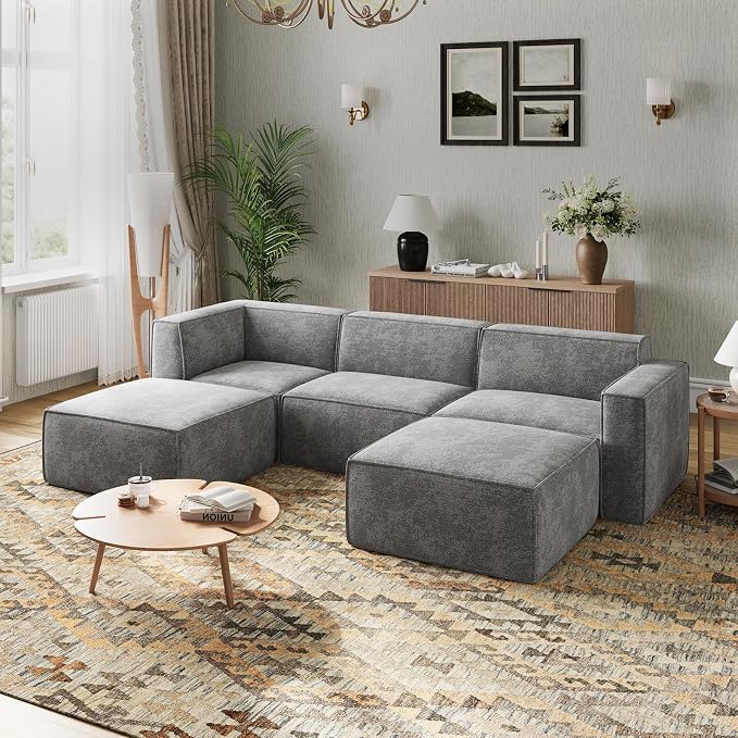 Novilla 109" Modular Sectional Sofa, No Assembly Cloud Sectional Couch by Novilla