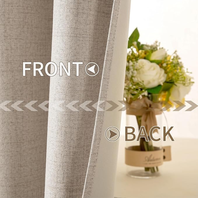 MIULEE 100% Blackout Linen Curtains - Image 6