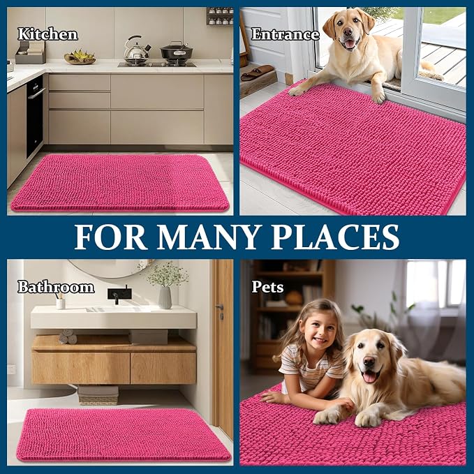 OLANLY Dog Door Mat for Muddy Paws 44x32, Super Absorbent Chenille Mud Mat | - Image 8