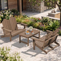 SERWALL 3 Pieces Patio Adirondack Bench Set, 2 Folding Adirondack Bench & 1 by SERWALL