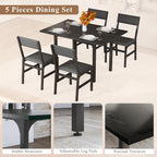 HUAHUU Dining Table Set for 4, Extendable Kitchen Table Cushion Chairs Set of 4 - Image 7