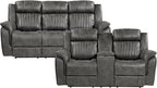 Lexicon Recliner Living Room Set, Home Theater Seating, Manual Polished - Image 3