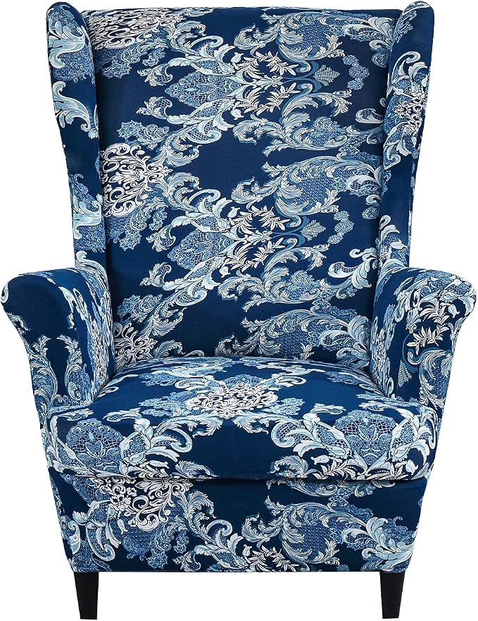 KRFOONN Wingback Chair Cover Slipcovers 2 Piece Stretch Wing Chair Covers by KRFOONN