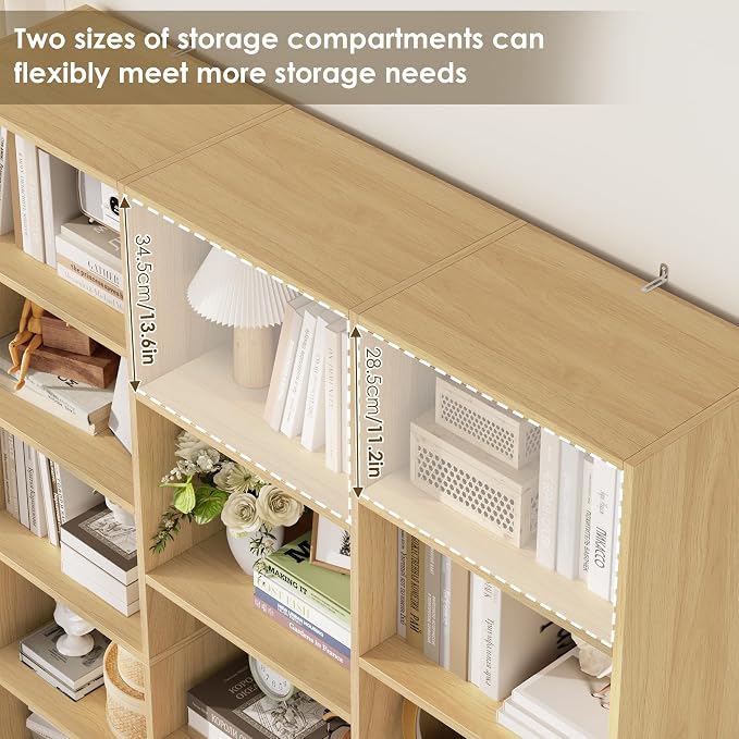 FACBOTALL Triple Wide Bookshelf, 6 Tier Large Bookshelf, Bookcase - Image 6
