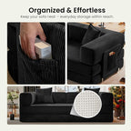 78.8" Convertible Sofa Bed, Corduroy Futon Couch - Image 8