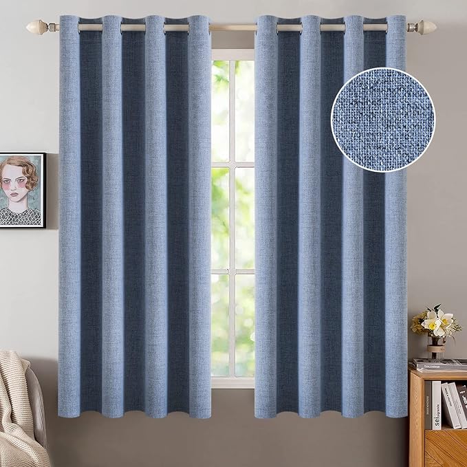 MIULEE 100% Blackout Linen Curtains by MIULEE