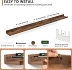 Fun Memories Picture Ledge Shelves Set of 2, 55 Inch Rustic Wall Mounted - Image 3