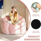 MAXYOYO Bean Bag Chair for Adults, Floral Shaped Bean Bag Sofa, Ultra Soft Faux - Image 7