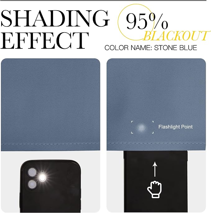 NICETOWN Stone Blue Room Darkening Curtain Panels 78" Length - Image 5