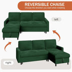 Vongrasig Pull Out Couch, 2 in 1 Sectional Sleeper Sofa Bed - Image 6