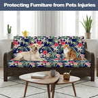CALBODE 8 Pcs Stretch Outdoor Seat Cushion Covers, Tropical Floral, - Image 6