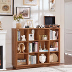 Joaxswe 12 Cube Storage Organizer, Wood Floor Standing 3-Tier Cubby Bookcase - Image 9