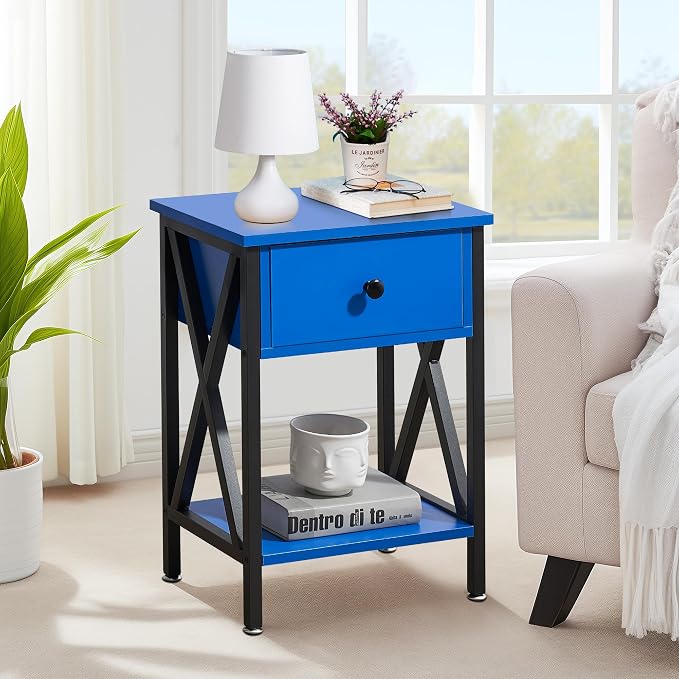 VECELO Nightstands Set of 2, Modern Bedside End Tables, Night Stands - Image 2