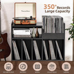 Record Player Stand, Large Record Player Table Cabinet - Image 2